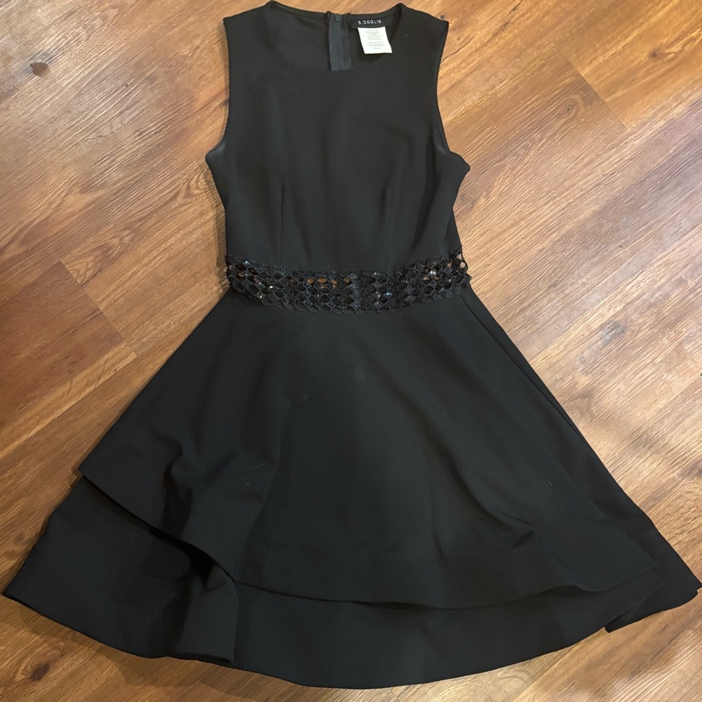 Black Formal Girl sz 3 / 4 Junior Halter Tank Top  Formal Dress Lace Sequin